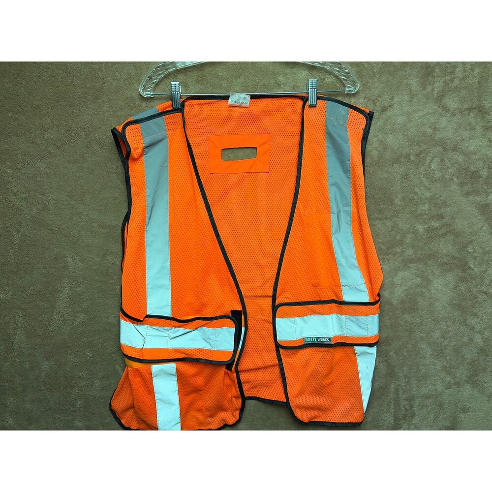Safety Works ANSI Class 2 High-Visibility Orange Breakaway Safety Vest